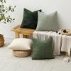 MIULEE Pack of 4 Couch Throw Pillow Covers 20×20 Inch Neutral Soft Decorative Chenille Pillow Covers Farmhouse Boho Cushion Covers for Mid Century Modern Home Decor Sofa Bedroom Living Room(Neutral Green)