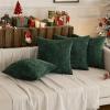MIULEE Pack of 4 Couch Throw Pillow Covers 20×20 Inch Neutral Soft Decorative Chenille Pillow Covers Farmhouse Boho Cushion Covers for Mid Century Modern Home Decor Sofa Bedroom Living Room(Christmas Green)