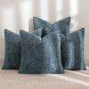 MIULEE Pack of 4 Couch Throw Pillow Covers 20×20 Inch Neutral Soft Decorative Chenille Pillow Covers Farmhouse Boho Cushion Covers for Mid Century Modern Home Decor Sofa Bedroom Living Room(Navy Blue)
