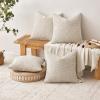 MIULEE Pack of 4 Couch Throw Pillow Covers 20×20 Inch Neutral Soft Decorative Chenille Pillow Covers Farmhouse Boho Cushion Covers for Mid Century Modern Home Decor Sofa Bedroom Living Room(Cream)
