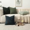 MIULEE Pack of 4 Couch Throw Pillow Covers 20×20 Inch Neutral Soft Decorative Chenille Pillow Covers Farmhouse Boho Cushion Covers for Mid Century Modern Home Decor Sofa Bedroom Living Room(Green Forest)