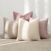 MIULEE Pack of 4 Couch Throw Pillow Covers 20×20 Inch Neutral Soft Decorative Chenille Pillow Covers Farmhouse Boho Cushion Covers for Mid Century Modern Home Decor Sofa Bedroom Living Room(Neutral Pink)