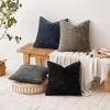 MIULEE Pack of 4 Couch Throw Pillow Covers 20×20 Inch Neutral Soft Decorative Chenille Pillow Covers Farmhouse Boho Cushion Covers for Mid Century Modern Home Decor Sofa Bedroom Living Room(Neutral Navy/Grey)