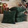 MIULEE Pack of 4 Couch Throw Pillow Covers 20×20 Inch Neutral Soft Decorative Chenille Pillow Covers Farmhouse Boho Cushion Covers for Mid Century Modern Home Decor Sofa Bedroom Living Room(Christmas Green)