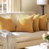 MIULEE Pack of 4 Couch Throw Pillow Covers 20×20 Inch Neutral Soft Decorative Chenille Pillow Covers Farmhouse Boho Cushion Covers for Mid Century Modern Home Decor Sofa Bedroom Living Room(Gold)