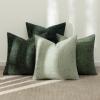 MIULEE Pack of 4 Couch Throw Pillow Covers 20×20 Inch Neutral Soft Decorative Chenille Pillow Covers Farmhouse Boho Cushion Covers for Mid Century Modern Home Decor Sofa Bedroom Living Room(Green)