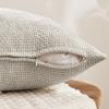 MIULEE Pack of 4 Couch Throw Pillow Covers 20×20 Inch Neutral Soft Decorative Chenille Pillow Covers Farmhouse Boho Cushion Covers for Mid Century Modern Home Decor Sofa Bedroom Living Room(Neutral Cream/Grey)