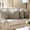 MIULEE Pack of 4 Couch Throw Pillow Covers 20×20 Inch Neutral Soft Decorative Chenille Pillow Covers Farmhouse Boho Cushion Covers for Mid Century Modern Home Decor Sofa Bedroom Living Room(Khaki)