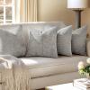 MIULEE Pack of 4 Couch Throw Pillow Covers 20×20 Inch Neutral Soft Decorative Chenille Pillow Covers Farmhouse Boho Cushion Covers for Mid Century Modern Home Decor Sofa Bedroom Living Room(Light Gray)
