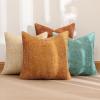 MIULEE Pack of 4 Couch Throw Pillow Covers 20×20 Inch Neutral Soft Decorative Chenille Pillow Covers Farmhouse Boho Cushion Covers for Mid Century Modern Home Decor Sofa Bedroom Living Room(Orange/Teal)