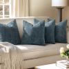 MIULEE Pack of 4 Couch Throw Pillow Covers 20×20 Inch Neutral Soft Decorative Chenille Pillow Covers Farmhouse Boho Cushion Covers for Mid Century Modern Home Decor Sofa Bedroom Living Room(Navy Blue)
