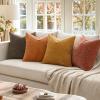 MIULEE Pack of 4 Couch Throw Pillow Covers 20×20 Inch Neutral Soft Decorative Chenille Pillow Covers Farmhouse Boho Cushion Covers for Mid Century Modern Home Decor Sofa Bedroom Living Room(Orange/Yellow)