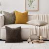 MIULEE Pack of 4 Couch Throw Pillow Covers 20×20 Inch Neutral Soft Decorative Chenille Pillow Covers Farmhouse Boho Cushion Covers for Mid Century Modern Home Decor Sofa Bedroom Living Room(Neutral Gold/Brown)