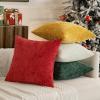 MIULEE Pack of 4 Couch Throw Pillow Covers 20×20 Inch Neutral Soft Decorative Chenille Pillow Covers Farmhouse Boho Cushion Covers for Mid Century Modern Home Decor Sofa Bedroom Living Room(Christmas Red/Green)