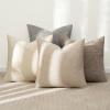 MIULEE Pack of 4 Couch Throw Pillow Covers 20×20 Inch Neutral Soft Decorative Chenille Pillow Covers Farmhouse Boho Cushion Covers for Mid Century Modern Home Decor Sofa Bedroom Living Room(Neutral Beige/Brown)