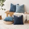 MIULEE Pack of 4 Couch Throw Pillow Covers 20×20 Inch Neutral Soft Decorative Chenille Pillow Covers Farmhouse Boho Cushion Covers for Mid Century Modern Home Decor Sofa Bedroom Living Room(Neutral Blue)