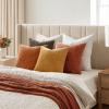 MIULEE Pack of 4 Couch Throw Pillow Covers 20×20 Inch Neutral Soft Decorative Chenille Pillow Covers Farmhouse Boho Cushion Covers for Mid Century Modern Home Decor Sofa Bedroom Living Room(Orange/Yellow)