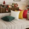 MIULEE Pack of 4 Couch Throw Pillow Covers 20×20 Inch Neutral Soft Decorative Chenille Pillow Covers Farmhouse Boho Cushion Covers for Mid Century Modern Home Decor Sofa Bedroom Living Room(Christmas Red/Green)