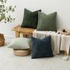 MIULEE Pack of 4 Couch Throw Pillow Covers 20×20 Inch Neutral Soft Decorative Chenille Pillow Covers Farmhouse Boho Cushion Covers for Mid Century Modern Home Decor Sofa Bedroom Living Room(Green Forest)