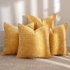 MIULEE Pack of 4 Couch Throw Pillow Covers 20×20 Inch Neutral Soft Decorative Chenille Pillow Covers Farmhouse Boho Cushion Covers for Mid Century Modern Home Decor Sofa Bedroom Living Room(Gold)