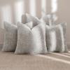 MIULEE Pack of 4 Couch Throw Pillow Covers 20×20 Inch Neutral Soft Decorative Chenille Pillow Covers Farmhouse Boho Cushion Covers for Mid Century Modern Home Decor Sofa Bedroom Living Room(Light Gray)