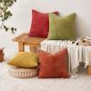 MIULEE Pack of 4 Couch Throw Pillow Covers 20×20 Inch Neutral Soft Decorative Chenille Pillow Covers Farmhouse Boho Cushion Covers for Mid Century Modern Home Decor Sofa Bedroom Living Room(Yellow Orange)