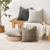 MIULEE Pack of 4 Couch Throw Pillow Covers 20×20 Inch Neutral Soft Decorative Chenille Pillow Covers Farmhouse Boho Cushion Covers for Mid Century Modern Home Decor Sofa Bedroom Living Room(Neutral)
