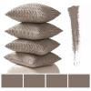 MIULEE Pack of 4 Fall Boho Farmhouse Orange Yellow Corduroy Decorative Throw Pillow Covers 18×18 Inch Soft Striped Pillow Covers Modern Rustic Home Decor for Sofa Living Room Couch Bed(Light Brown)