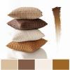 MIULEE Pack of 4 Fall Boho Farmhouse Orange Yellow Corduroy Decorative Throw Pillow Covers 18×18 Inch Soft Striped Pillow Covers Modern Rustic Home Decor for Sofa Living Room Couch Bed(Brown)