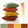 MIULEE Pack of 4 Fall Boho Farmhouse Orange Yellow Corduroy Decorative Throw Pillow Covers 18×18 Inch Soft Striped Pillow Covers Modern Rustic Home Decor for Sofa Living Room Couch Bed(Orange Green)