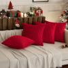 MIULEE Pack of 4 Fall Boho Farmhouse Orange Yellow Corduroy Decorative Throw Pillow Covers 18×18 Inch Soft Striped Pillow Covers Modern Rustic Home Decor for Sofa Living Room Couch Bed(Red)