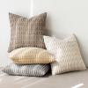 MIULEE Pack of 4 Fall Boho Farmhouse Orange Yellow Corduroy Decorative Throw Pillow Covers 18×18 Inch Soft Striped Pillow Covers Modern Rustic Home Decor for Sofa Living Room Couch Bed(Neutral)