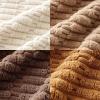 MIULEE Pack of 4 Fall Boho Farmhouse Orange Yellow Corduroy Decorative Throw Pillow Covers 18×18 Inch Soft Striped Pillow Covers Modern Rustic Home Decor for Sofa Living Room Couch Bed(Brown)
