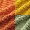 MIULEE Pack of 4 Fall Boho Farmhouse Orange Yellow Corduroy Decorative Throw Pillow Covers 18×18 Inch Soft Striped Pillow Covers Modern Rustic Home Decor for Sofa Living Room Couch Bed(Orange Green)