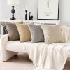 MIULEE Pack of 4 Fall Boho Farmhouse Orange Yellow Corduroy Decorative Throw Pillow Covers 18×18 Inch Soft Striped Pillow Covers Modern Rustic Home Decor for Sofa Living Room Couch Bed(Neutral)