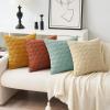 MIULEE Pack of 4 Fall Boho Farmhouse Orange Yellow Corduroy Decorative Throw Pillow Covers 18×18 Inch Soft Striped Pillow Covers Modern Rustic Home Decor for Sofa Living Room Couch Bed(Orange Teal)