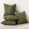 MIULEE Pack of 4 Fall Boho Farmhouse Orange Yellow Corduroy Decorative Throw Pillow Covers 18×18 Inch Soft Striped Pillow Covers Modern Rustic Home Decor for Sofa Living Room Couch Bed(Olive Green)