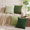 MIULEE Pack of 4 Fall Boho Farmhouse Orange Yellow Corduroy Decorative Throw Pillow Covers 18×18 Inch Soft Striped Pillow Covers Modern Rustic Home Decor for Sofa Living Room Couch Bed(Forest Green)