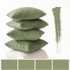 MIULEE Pack of 4 Fall Boho Farmhouse Orange Yellow Corduroy Decorative Throw Pillow Covers 18×18 Inch Soft Striped Pillow Covers Modern Rustic Home Decor for Sofa Living Room Couch Bed(Sage Green)