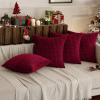 MIULEE Pack of 4 Fall Boho Farmhouse Orange Yellow Corduroy Decorative Throw Pillow Covers 18×18 Inch Soft Striped Pillow Covers Modern Rustic Home Decor for Sofa Living Room Couch Bed(Wine Red)