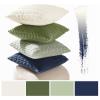 MIULEE Pack of 4 Fall Boho Farmhouse Orange Yellow Corduroy Decorative Throw Pillow Covers 18×18 Inch Soft Striped Pillow Covers Modern Rustic Home Decor for Sofa Living Room Couch Bed(Green Blue)
