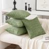 MIULEE Pack of 4 Fall Boho Farmhouse Orange Yellow Corduroy Decorative Throw Pillow Covers 18×18 Inch Soft Striped Pillow Covers Modern Rustic Home Decor for Sofa Living Room Couch Bed(Sage Green)