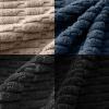 MIULEE Pack of 4 Fall Boho Farmhouse Orange Yellow Corduroy Decorative Throw Pillow Covers 18×18 Inch Soft Striped Pillow Covers Modern Rustic Home Decor for Sofa Living Room Couch Bed(Black and Blue)