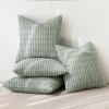 MIULEE Pack of 4 Fall Boho Farmhouse Orange Yellow Corduroy Decorative Throw Pillow Covers 18×18 Inch Soft Striped Pillow Covers Modern Rustic Home Decor for Sofa Living Room Couch Bed(Greyish Green)