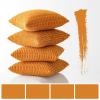 MIULEE Pack of 4 Fall Boho Farmhouse Orange Yellow Corduroy Decorative Throw Pillow Covers 18×18 Inch Soft Striped Pillow Covers Modern Rustic Home Decor for Sofa Living Room Couch Bed(Burnt Orange)