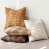 MIULEE Pack of 4 Fall Boho Farmhouse Orange Yellow Corduroy Decorative Throw Pillow Covers 18×18 Inch Soft Striped Pillow Covers Modern Rustic Home Decor for Sofa Living Room Couch Bed(Brown)