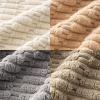 MIULEE Pack of 4 Fall Boho Farmhouse Orange Yellow Corduroy Decorative Throw Pillow Covers 18×18 Inch Soft Striped Pillow Covers Modern Rustic Home Decor for Sofa Living Room Couch Bed(Beige and Brown)
