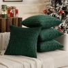 MIULEE Pack of 4 Fall Boho Farmhouse Orange Yellow Corduroy Decorative Throw Pillow Covers 18×18 Inch Soft Striped Pillow Covers Modern Rustic Home Decor for Sofa Living Room Couch Bed(Dark Green)
