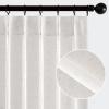 MIULEE Pinch Pleated Terracotta Linen Curtains 84 Inches Long 2 Panels for Bedroom Living Room, Burnt Orange Linen Textured Window Drapes Back Tab Hook Semi Sheer Light Filtering Rust Boho Fall Decor(Bleached Linen)