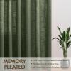 MIULEE Pinch Pleated Terracotta Linen Curtains 84 Inches Long 2 Panels for Bedroom Living Room, Burnt Orange Linen Textured Window Drapes Back Tab Hook Semi Sheer Light Filtering Rust Boho Fall Decor(Olive Green)